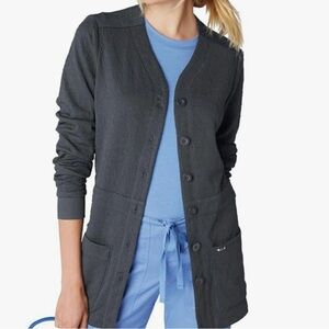 Dark Gray Button-Up Cardigan
